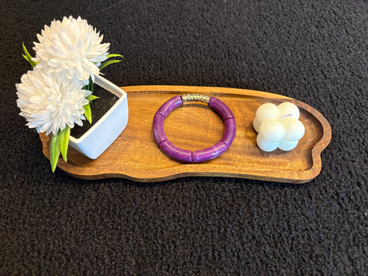 Bracelet tubulaire violet nacré