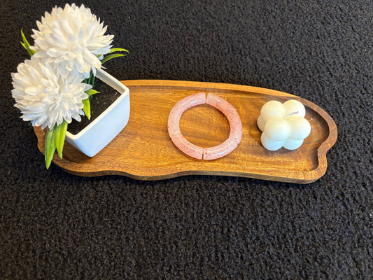 Bracelet tubulaire rose orangé tacheté