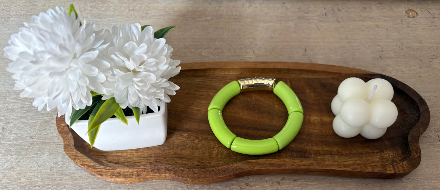 Bracelet tubulaire vert doré