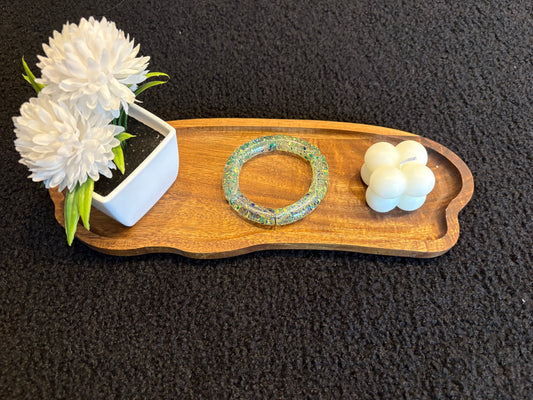 Bracelet tubulaire vert tacheté