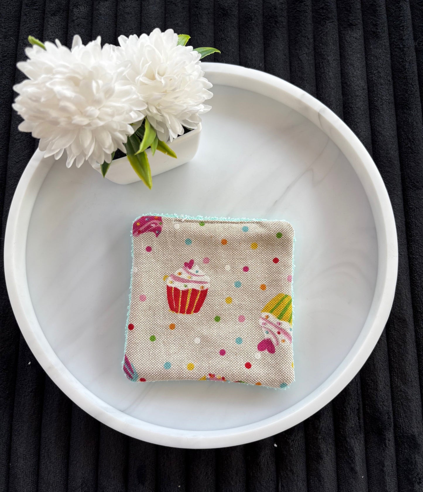 4 Cotons lavables réutilisables gâteaux