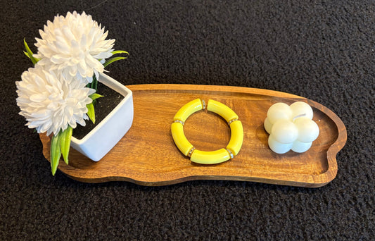 Bracelet tubulaire jaune et brillant