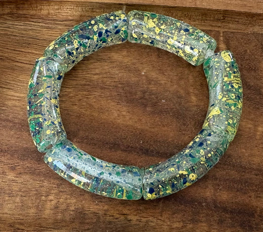 Bracelet tubulaire vert tâcheté