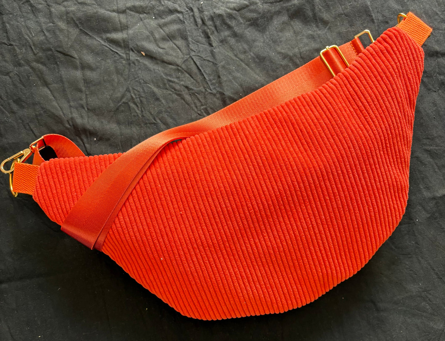 Sac banane XXL orange capot fleuri sangle orange