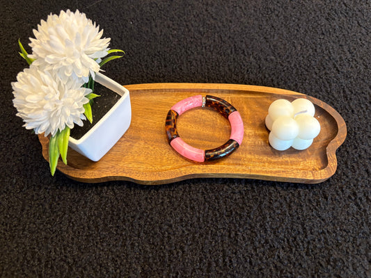 Bracelet tubulaire rose et léopard avec un brillant