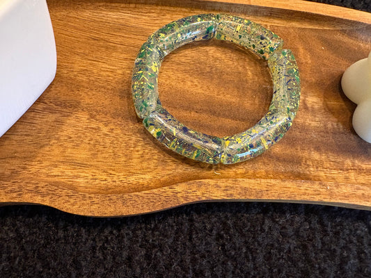 Bracelet tubulaire vert tacheté