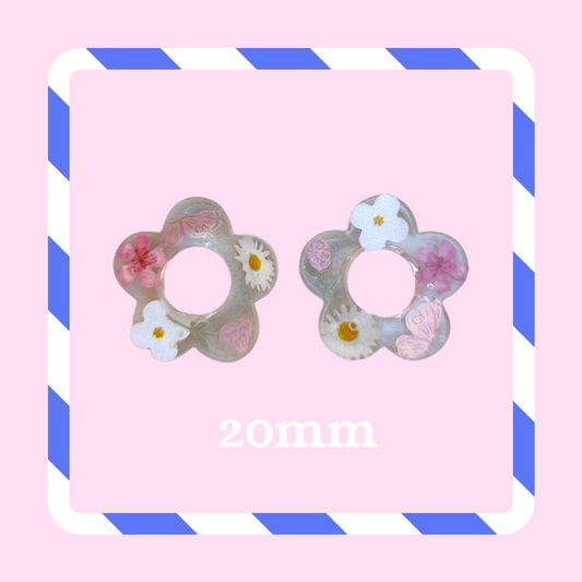 Charms fleurs transparent inclusion fleur