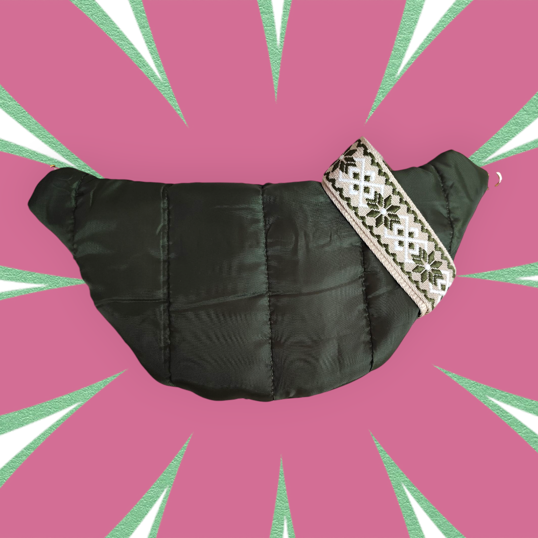 Sac banane S doudoune matelassée kaki