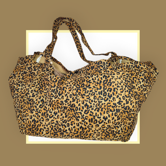 Sac Cabas léopard marron bouche vierge