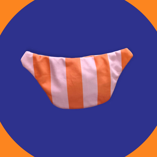 Sac banane rayé orange rose