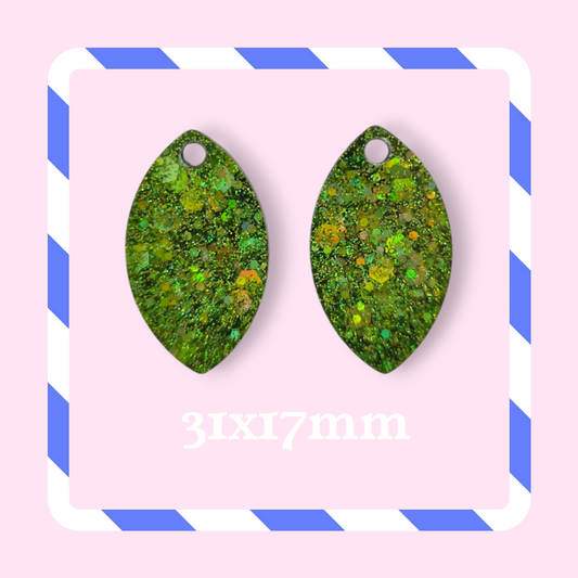 Charms marquise paillettes vert tropical