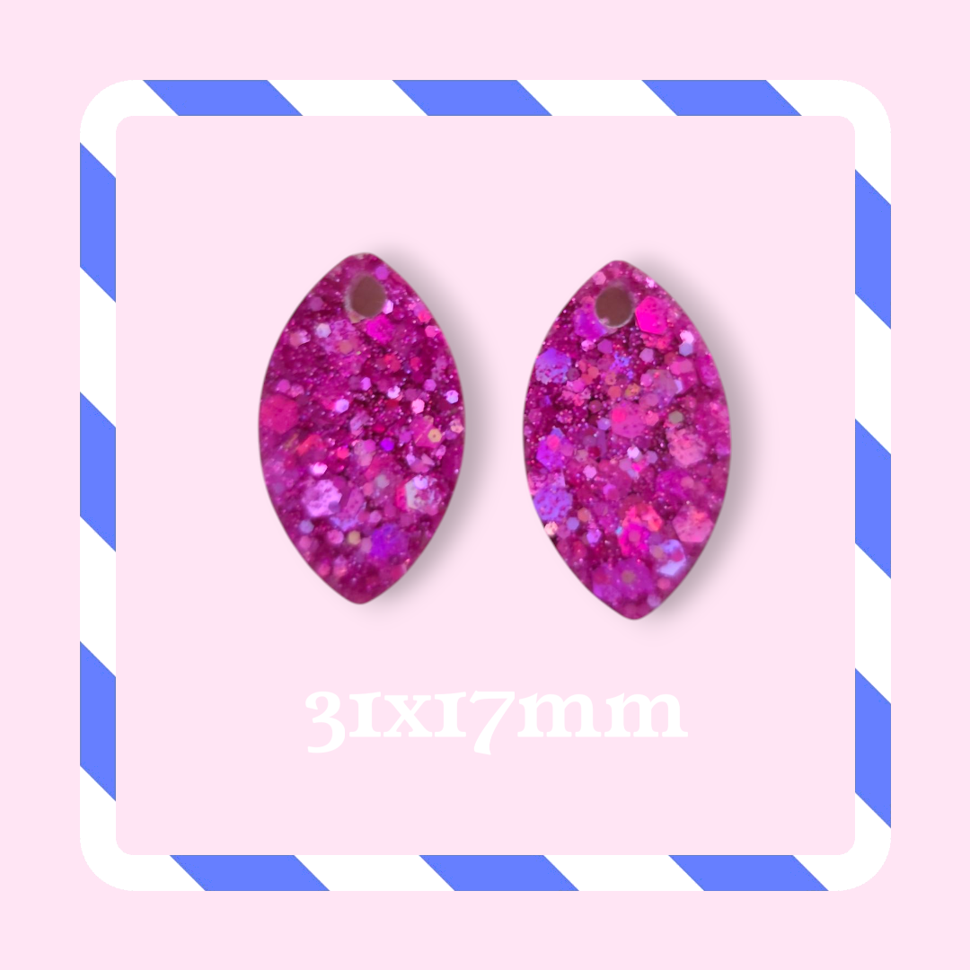 Charms marquise pailletés rose fushia
