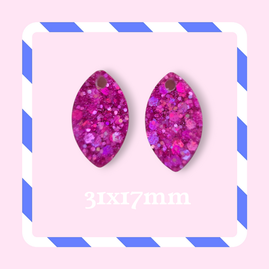 Charms marquise pailletés rose fushia