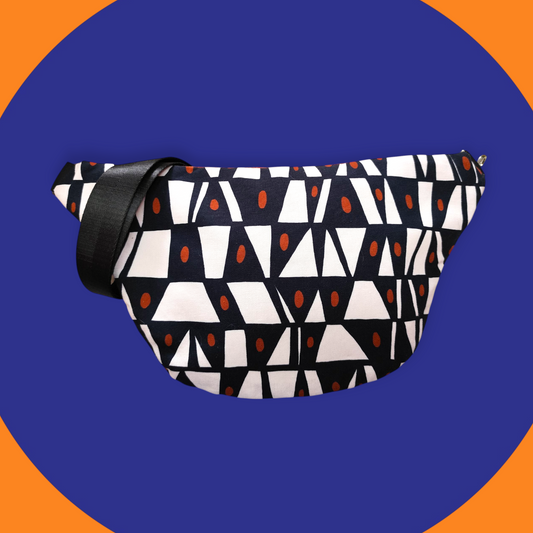 Sac banane motifs forme rétro capot nid d'abeilles brique