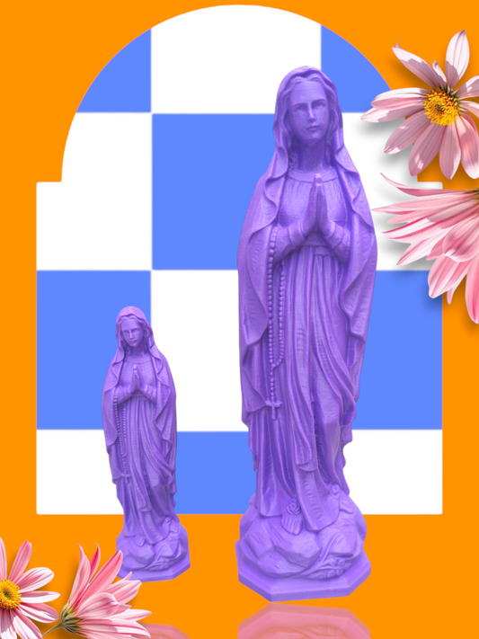Statue pop vierge Marie violette