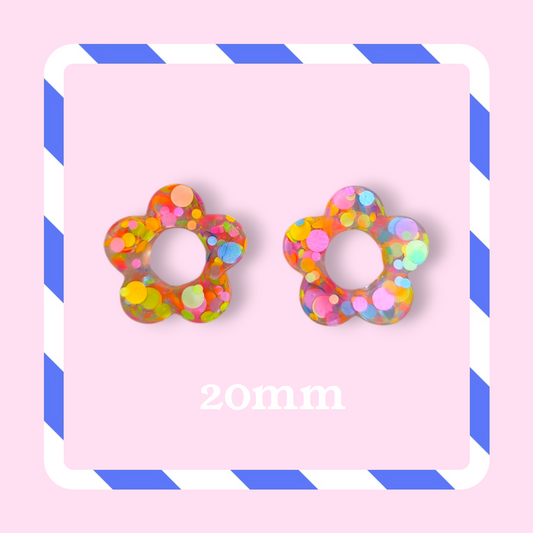 Charms fleurs pastilles multicolore