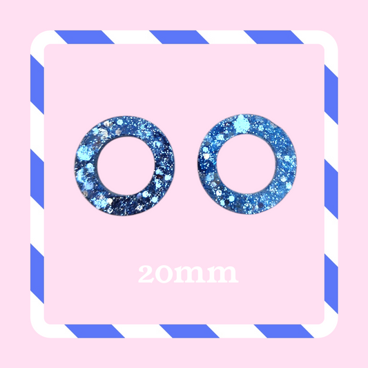 Charms cercle paillettes bleu glacial