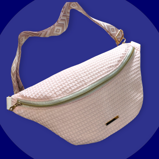 Sac banane nid d'abeilles rose clair