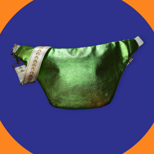 Sac banane cuir vegan vert vibrant