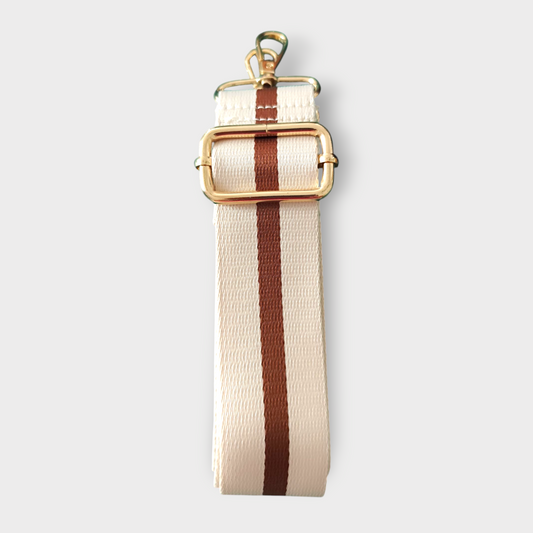 Sangle doré beige ligne marron