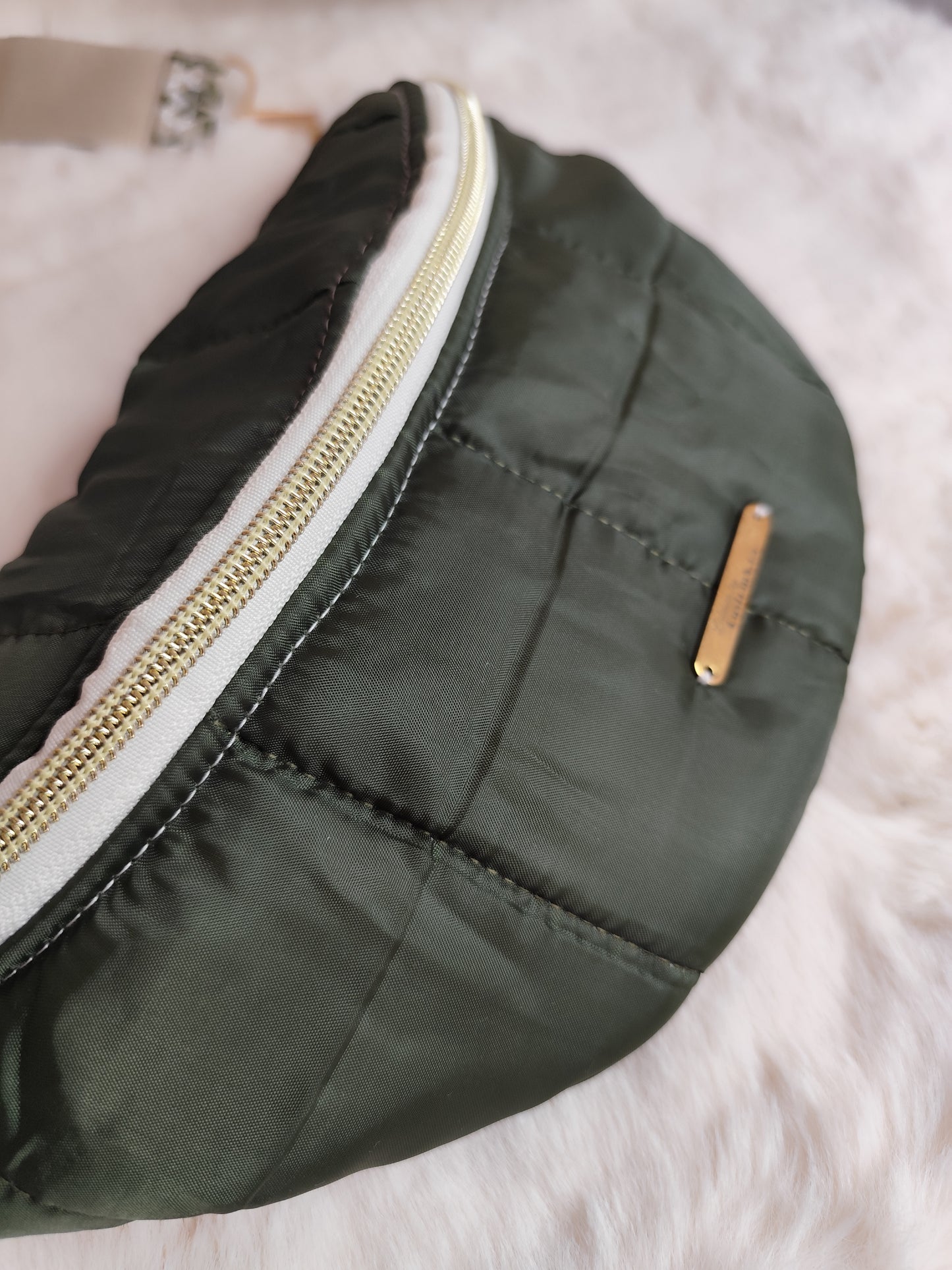Sac banane S doudoune matelassée kaki