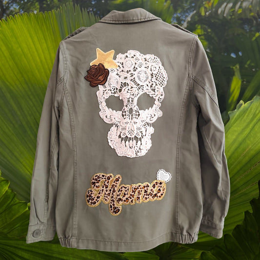 Veste skull dentelle mama léopard 36/38