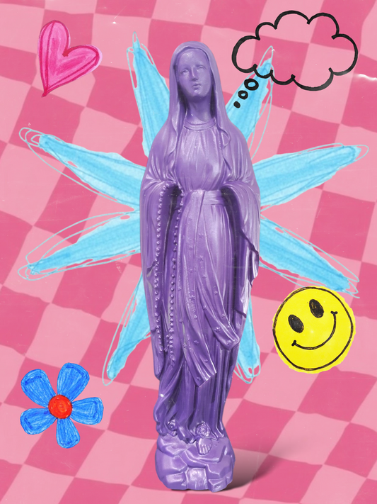 Statue pop vierge Marie violette 30cm