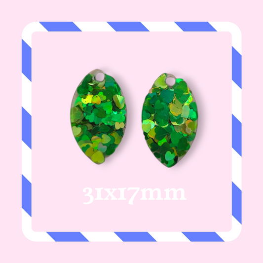 Charms marquise pastilles coeur multi vert