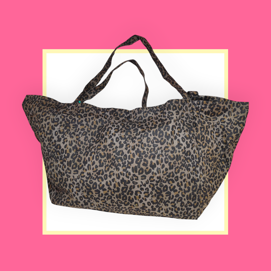 Sac Cabas léopard gris bouche vierge