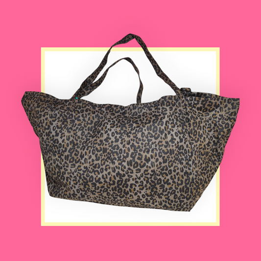 Sac Cabas léopard gris bouche vierge