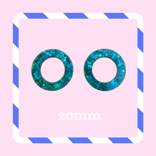 Charms cercle paillettes turquoise lagon
