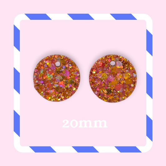 Charms rond paillettes rose doré