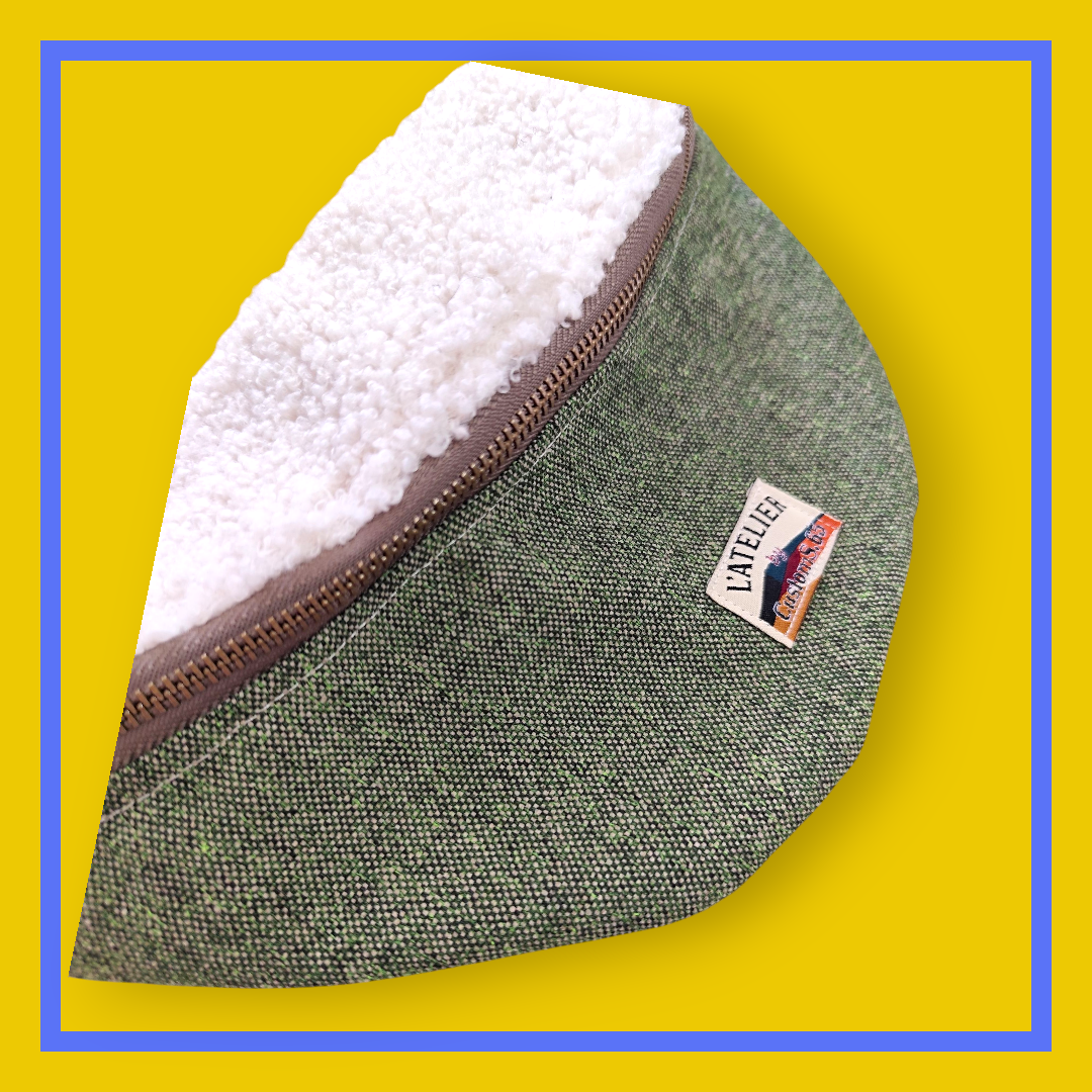 Sac banane vert kaki chiné sangle taupe