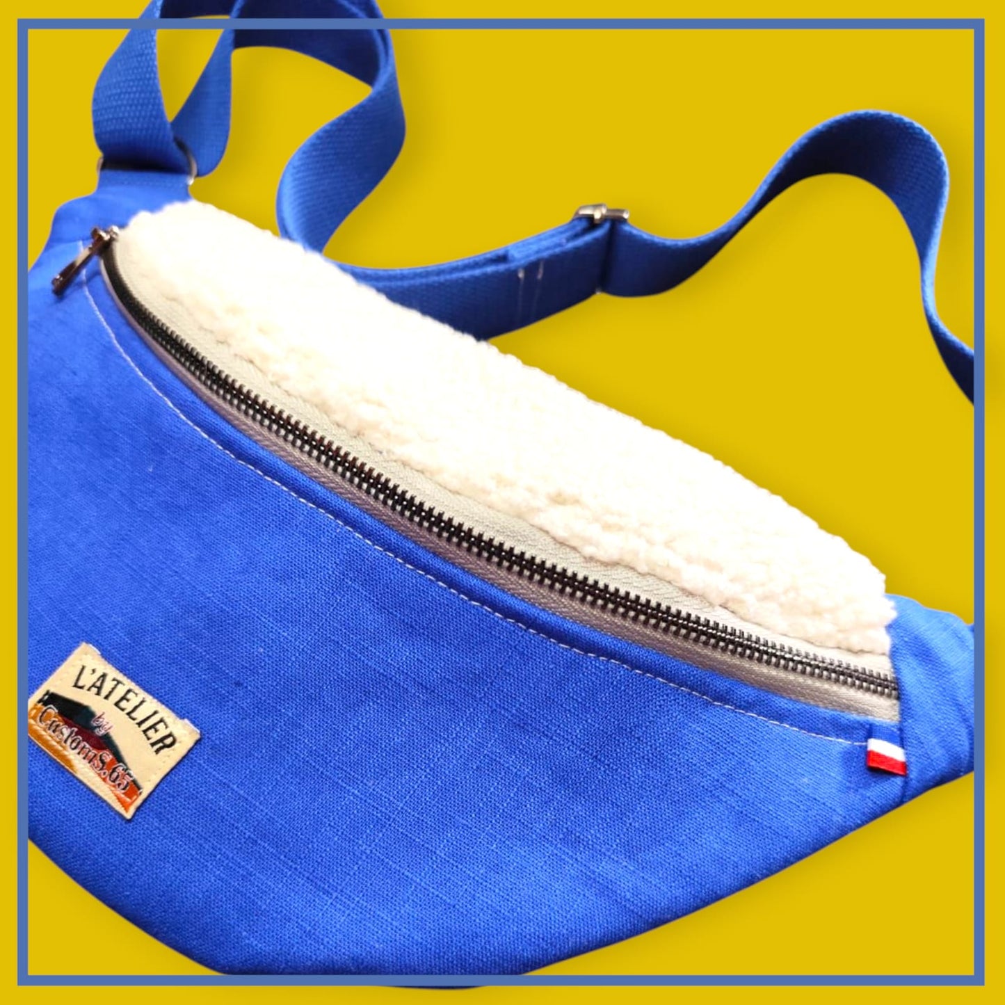 Sac banane bleu électrique sangle bleu