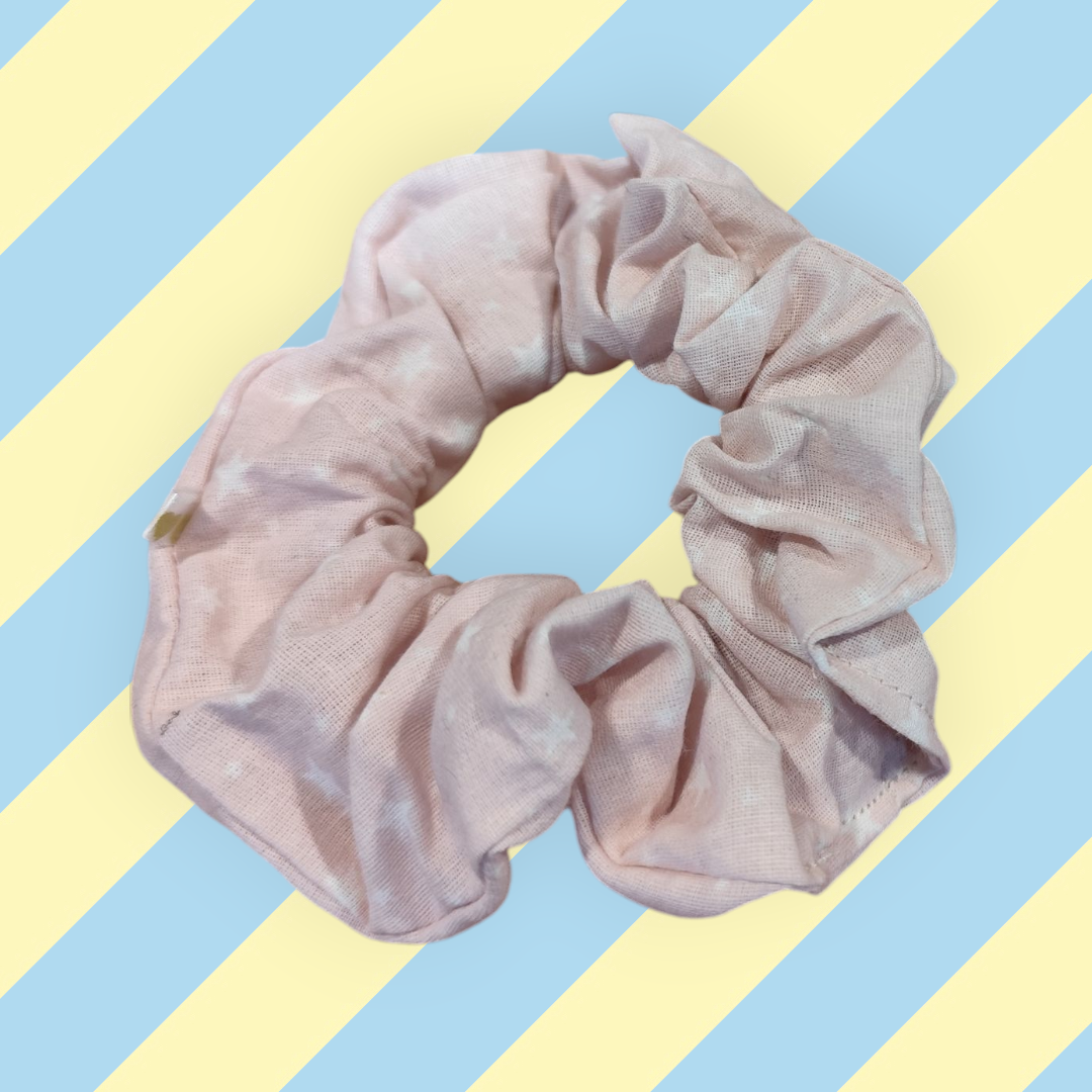 Chouchou tendance rose étoile blanche