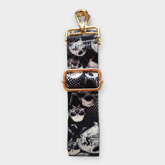 Sangle détails doré skull noir
