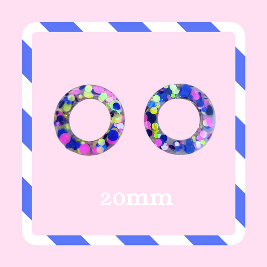 Charms cercle pastilles rose bleu jaune