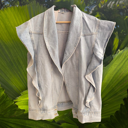 Veste sans manches jean éléphant taille unique