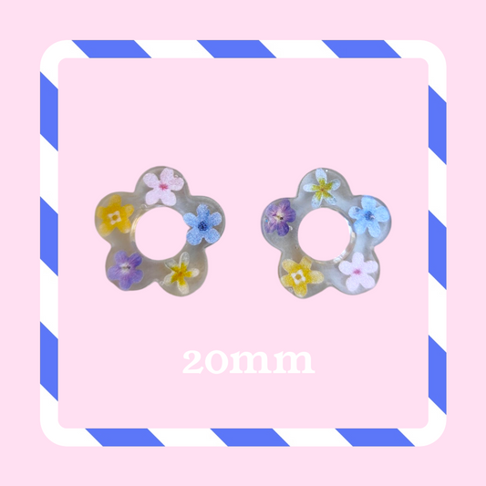 Charms fleurs transparent inclusion fleur
