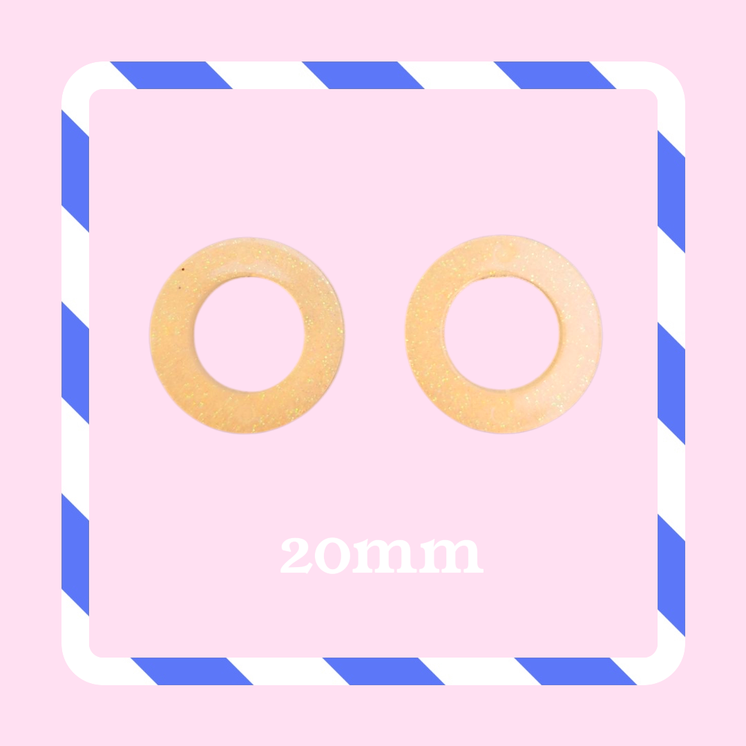 Charms cercle paillettes orange pastel