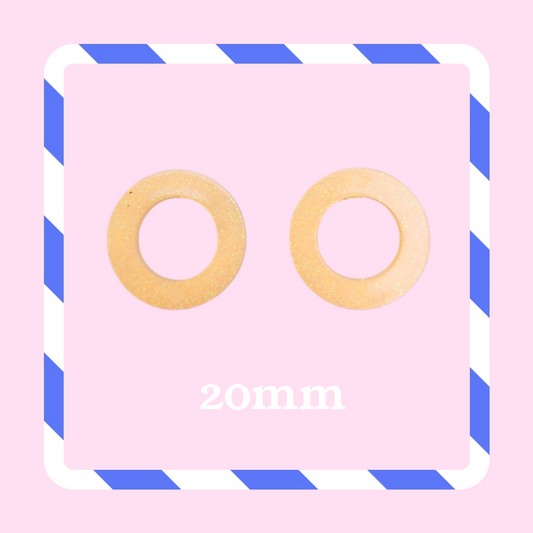 Charms cercle paillettes orange pastel