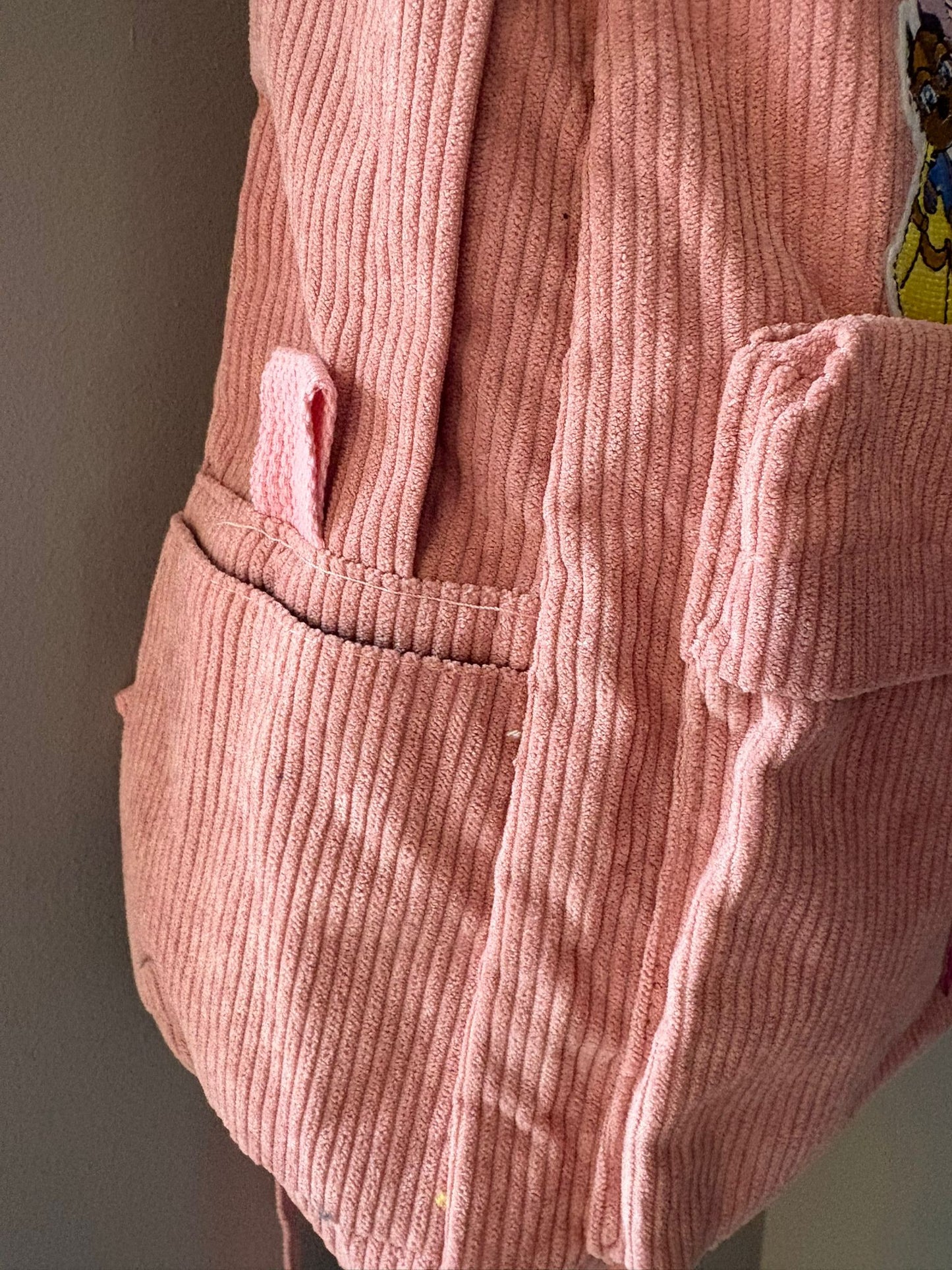 Sac à dos enfant côtelé rose