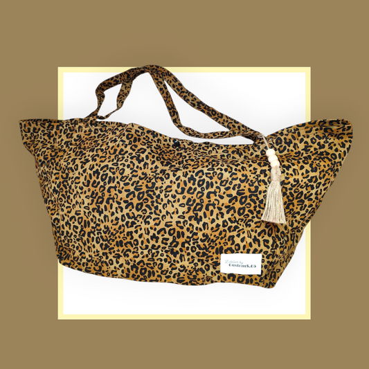 Sac Cabas léopard marron bouche vierge