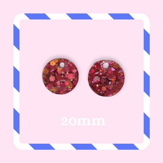 Charms rond paillettes champagne rose