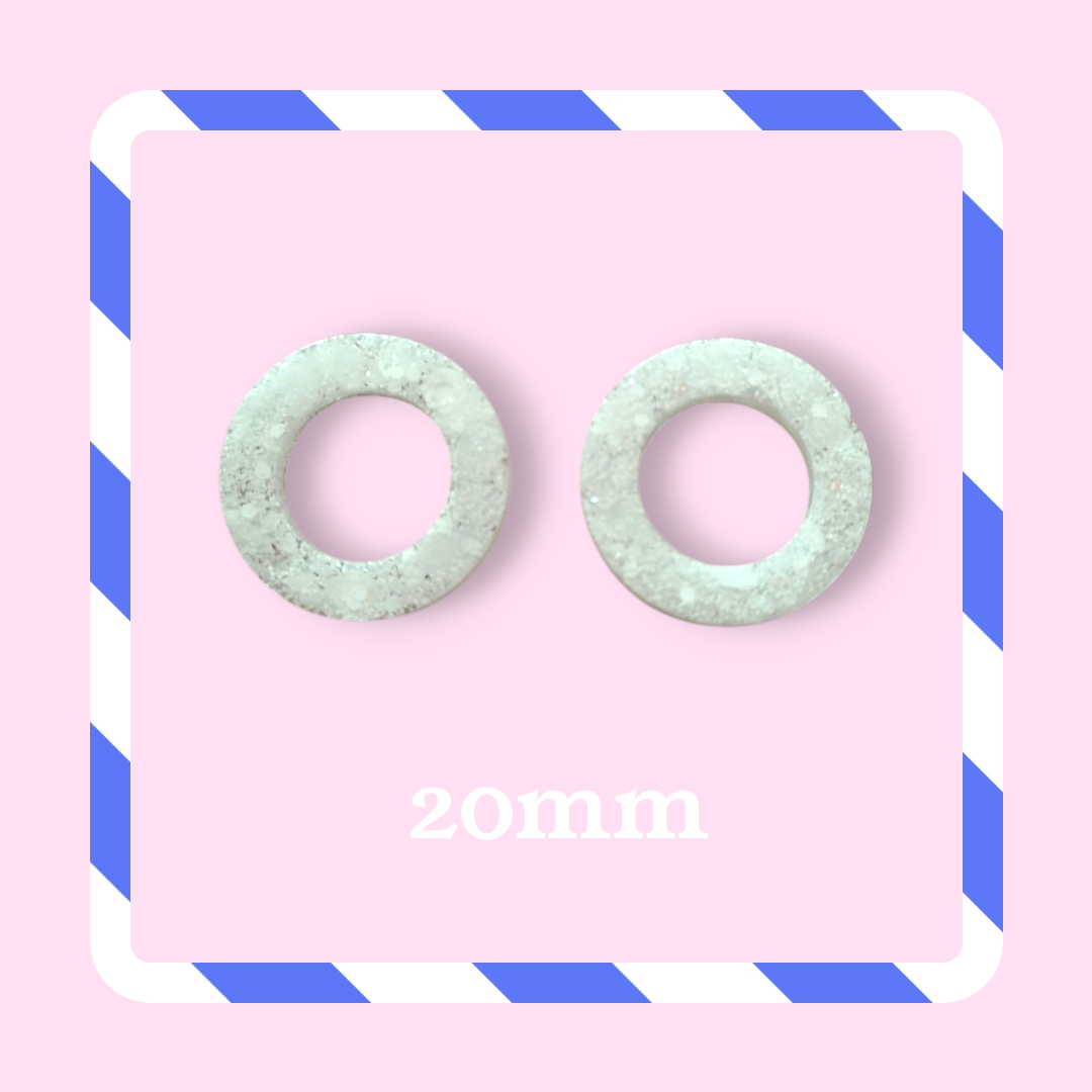 Charms cercle paillettes blanc