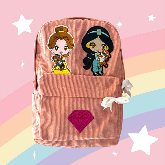 Sac à dos enfant côtelé rose