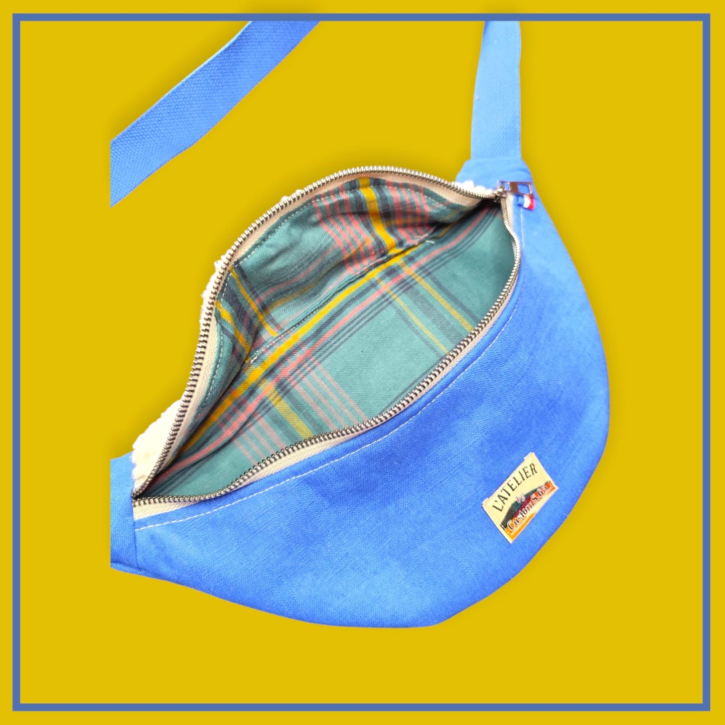 Sac banane bleu électrique sangle bleu