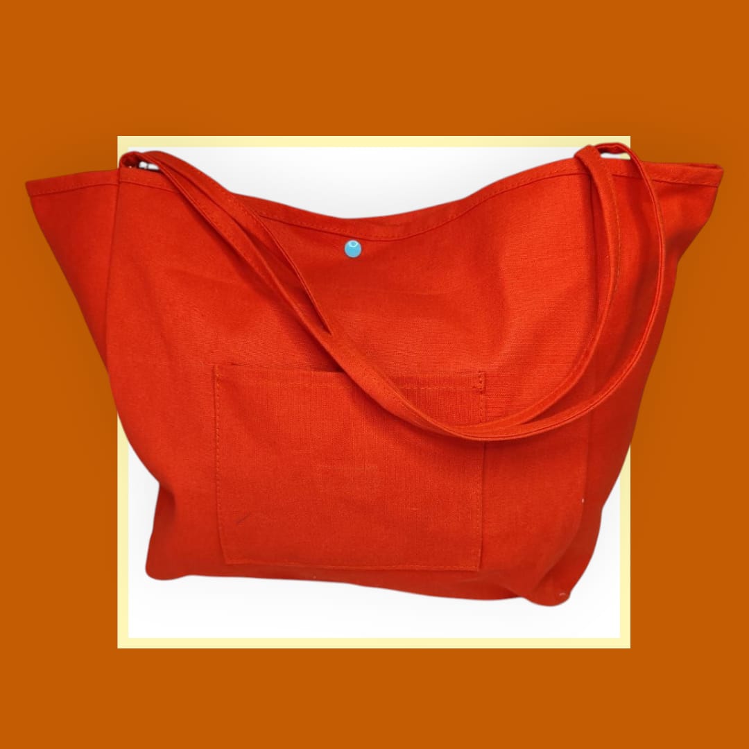 Sac Cabas orange bouche paillettes doré