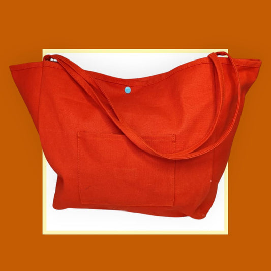 Sac Cabas orange bouche paillettes doré