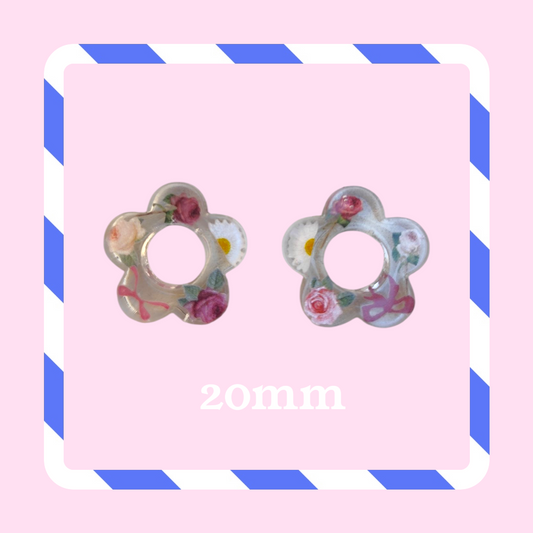 Charms fleurs transparent inclusion fleur